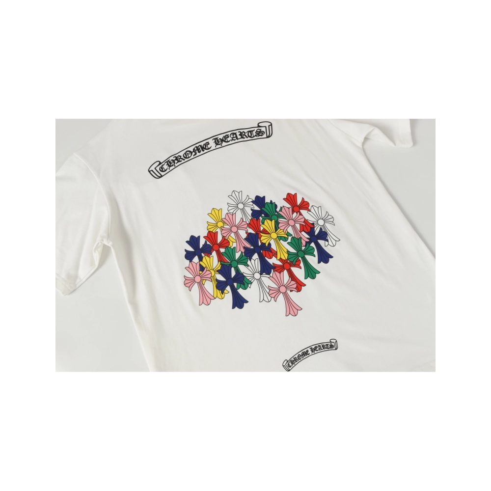 Chrome Hearts T-shirt 2202 Black White,Chrome Hearts T Shirt,Tshirt,APPAREL