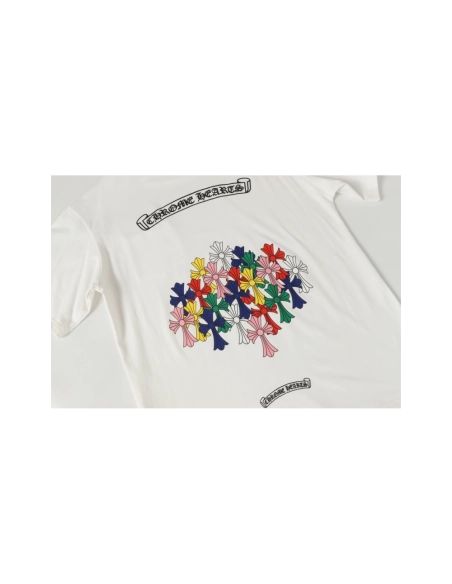 Chrome Hearts T-shirt 2202 Black White,Chrome Hearts T Shirt,Tshirt,APPAREL