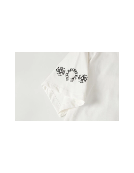 Chrome Hearts T-shirt 2202 Black White,Chrome Hearts T Shirt,Tshirt,APPAREL