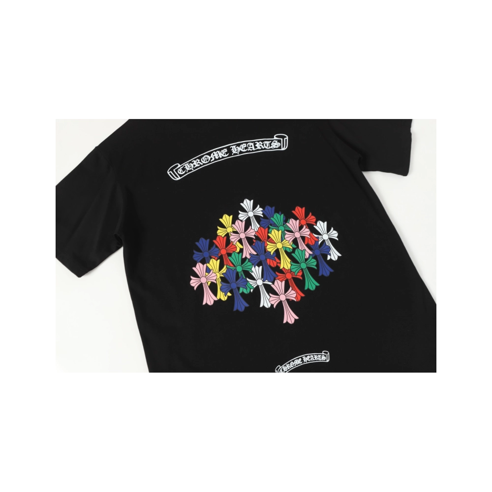 Chrome Hearts T-shirt 2202 Black White,Chrome Hearts T Shirt,Tshirt,APPAREL