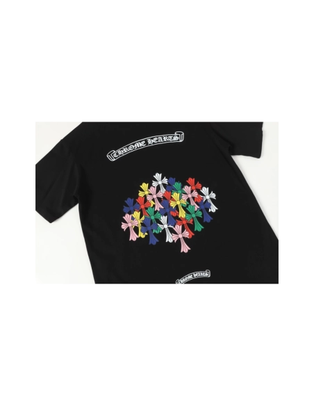 Chrome Hearts T-shirt 2202 Black White,Chrome Hearts T Shirt,Tshirt,APPAREL