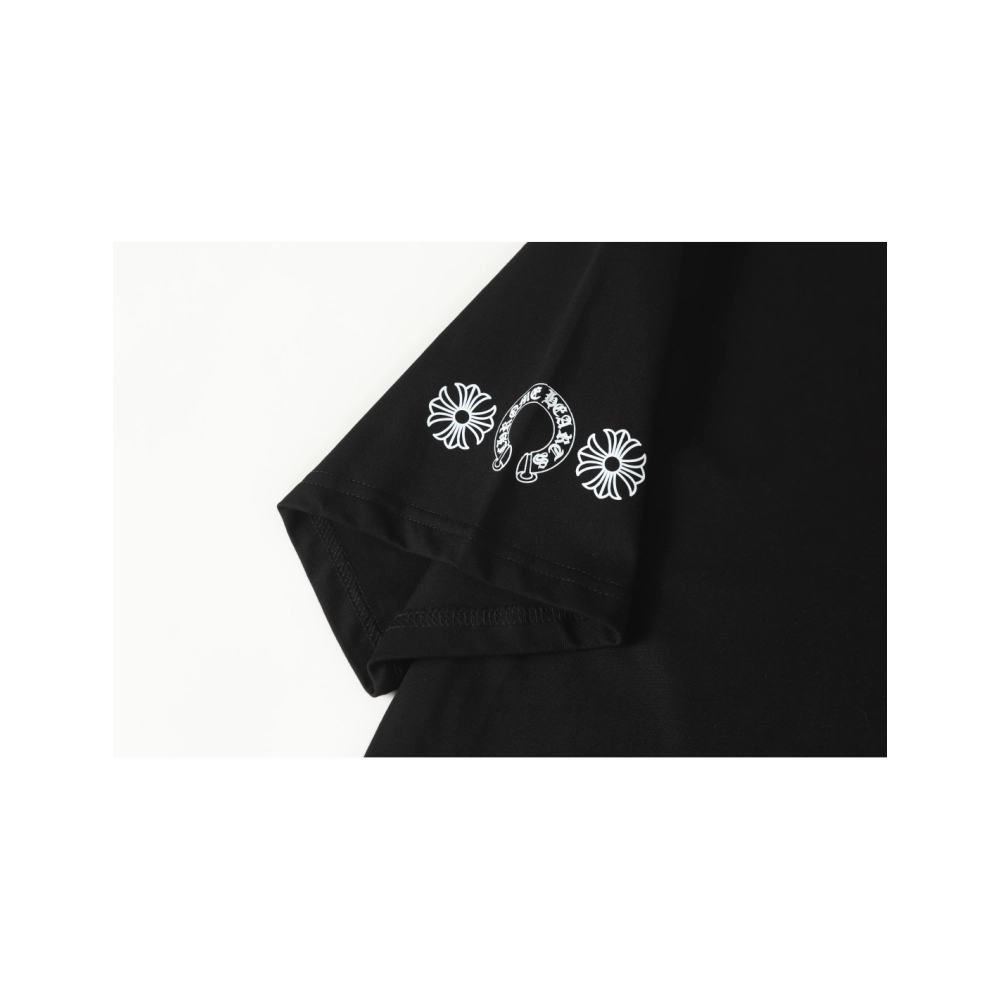 Chrome Hearts T-shirt 2202 Black White,Chrome Hearts T Shirt,Tshirt,APPAREL