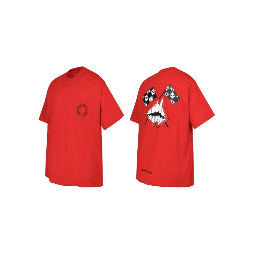 Chrome Hearts T-shirt 2212 Red,Chrome Hearts T Shirt,Tshirt,APPAREL