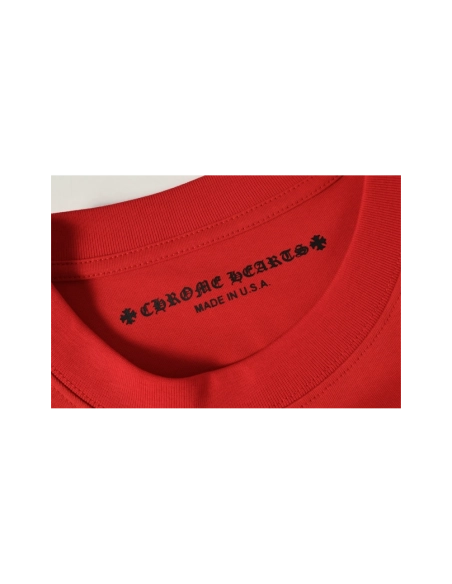 Chrome Hearts T-shirt 2212 Red,Chrome Hearts T Shirt,Tshirt,APPAREL