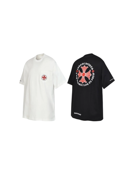 Chrome Hearts T-shirt 2232 Black White,Chrome Hearts T Shirt,Tshirt,APPAREL