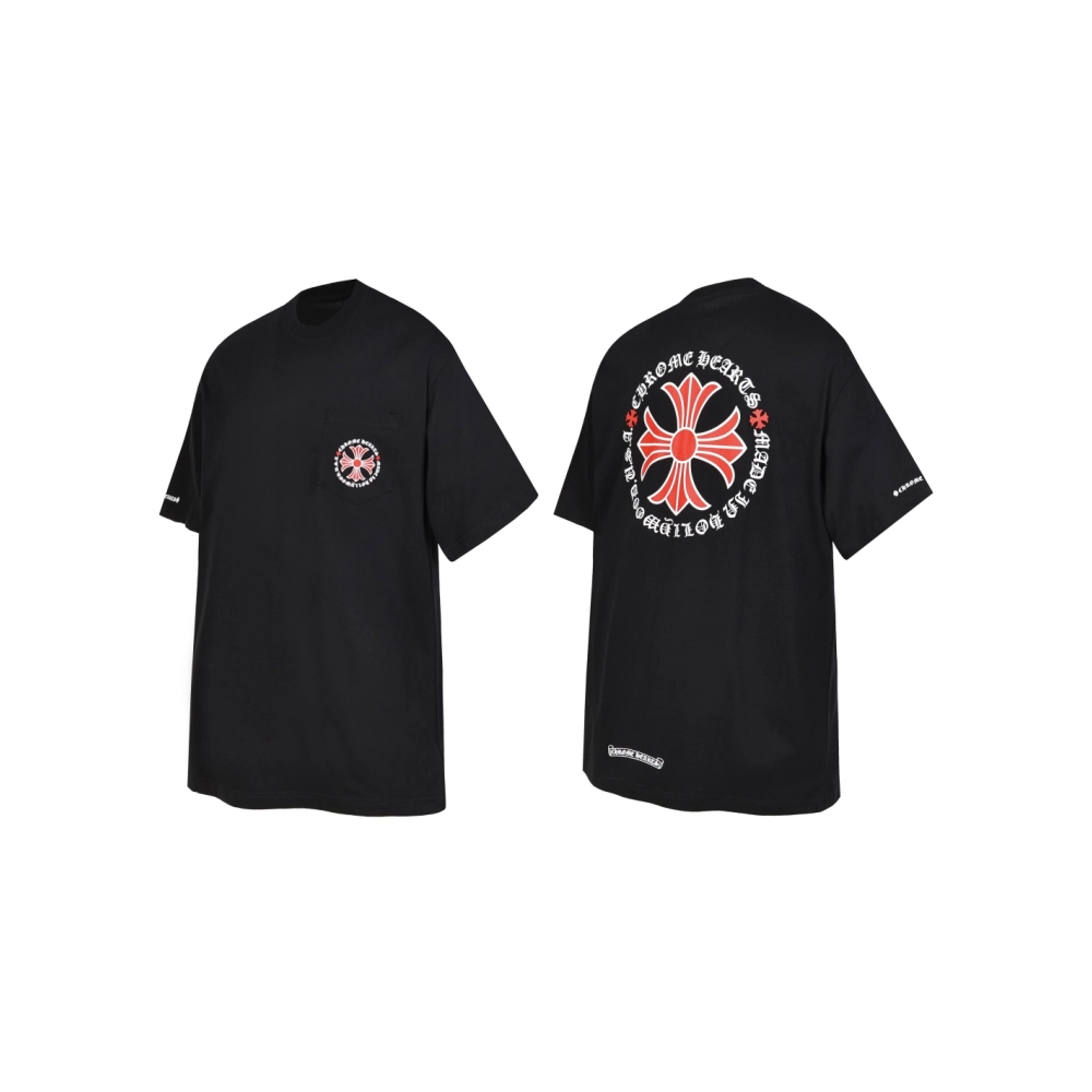 Chrome Hearts T-shirt 2232 Black White,Chrome Hearts T Shirt,Tshirt,APPAREL