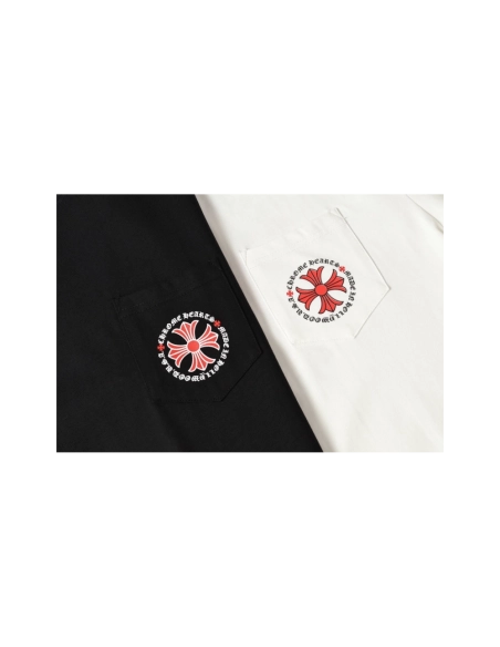 Chrome Hearts T-shirt 2232 Black White,Chrome Hearts T Shirt,Tshirt,APPAREL