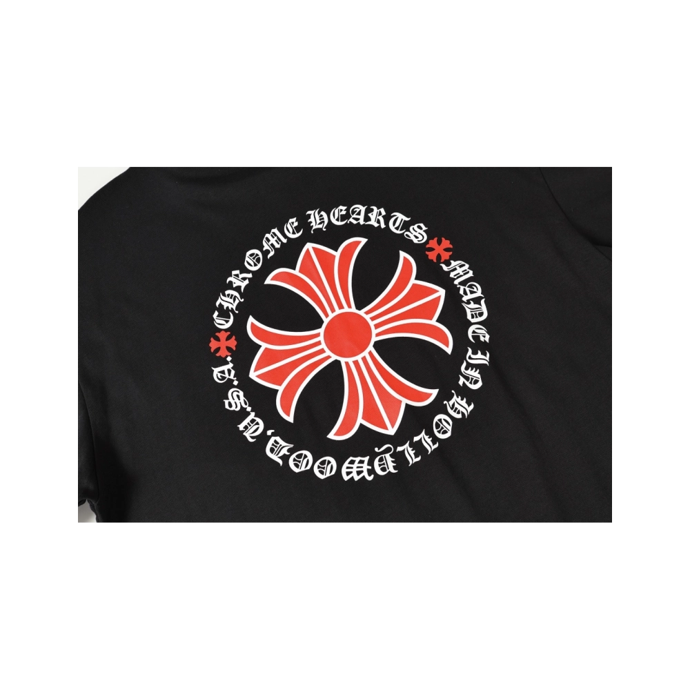 Chrome Hearts T-shirt 2232 Black White,Chrome Hearts T Shirt,Tshirt,APPAREL
