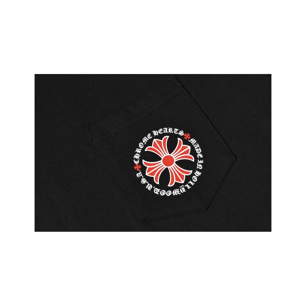 Chrome Hearts T-shirt 2232 Black White,Chrome Hearts T Shirt,Tshirt,APPAREL