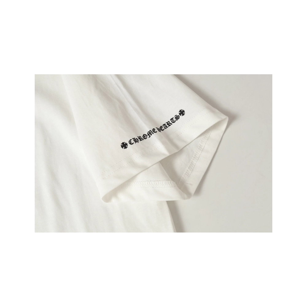Chrome Hearts T-shirt 2232 Black White,Chrome Hearts T Shirt,Tshirt,APPAREL