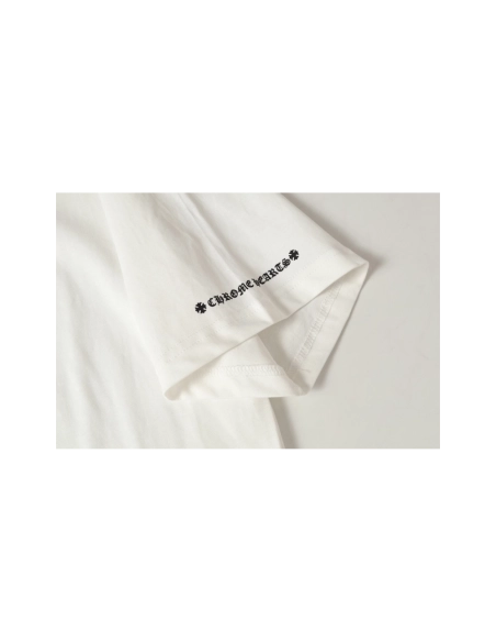 Chrome Hearts T-shirt 2232 Black White,Chrome Hearts T Shirt,Tshirt,APPAREL