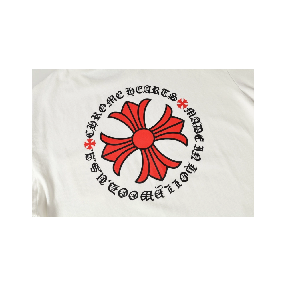 Chrome Hearts T-shirt 2232 Black White,Chrome Hearts T Shirt,Tshirt,APPAREL