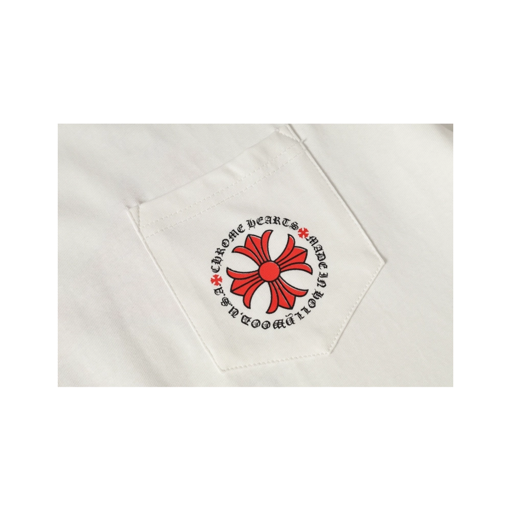 Chrome Hearts T-shirt 2232 Black White,Chrome Hearts T Shirt,Tshirt,APPAREL