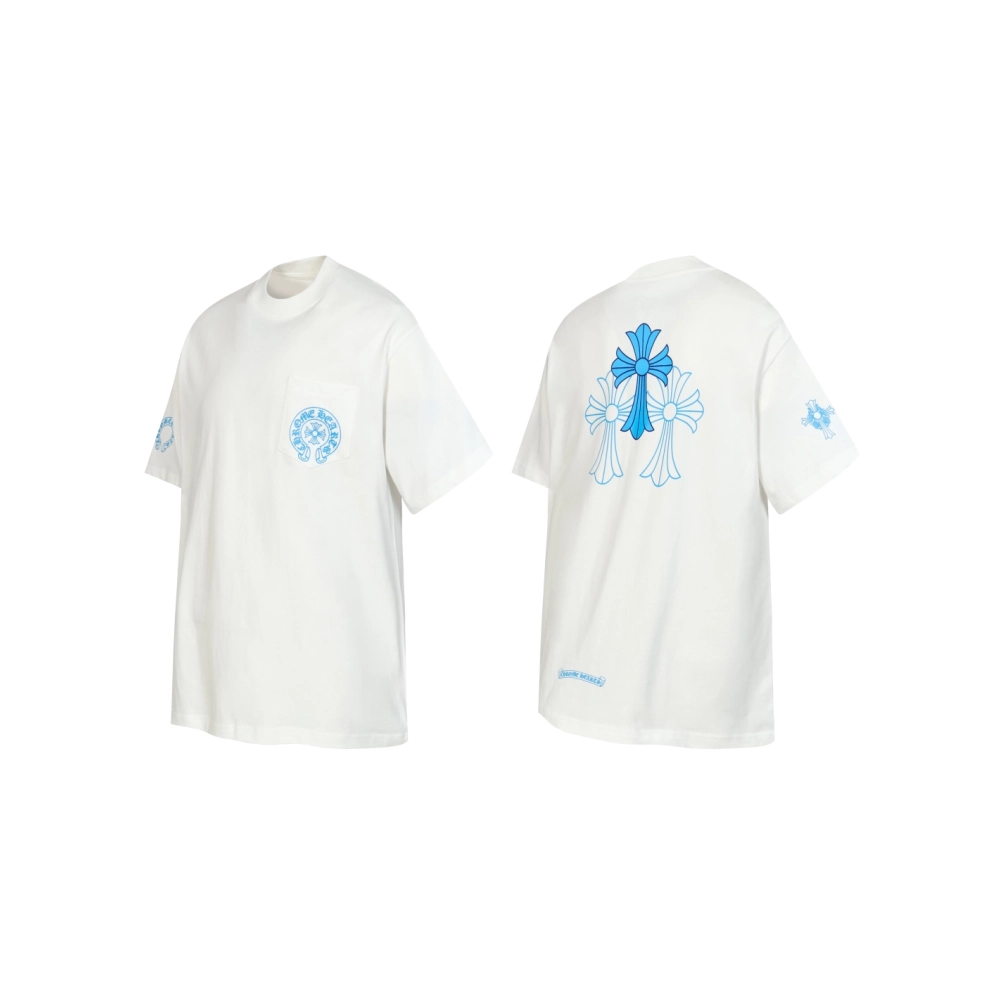 Chrome Hearts T-shirt 2228 Black White,Chrome Hearts T Shirt,Tshirt,APPAREL