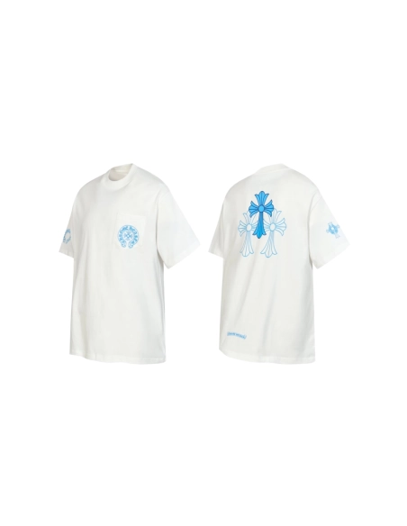 Chrome Hearts T-shirt 2228 Black White,Chrome Hearts T Shirt,Tshirt,APPAREL