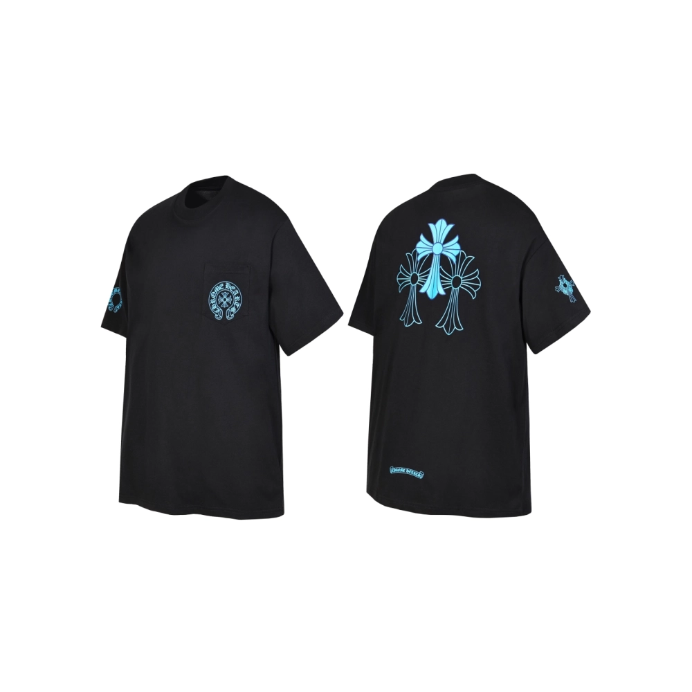 Chrome Hearts T-shirt 2228 Black White,Chrome Hearts T Shirt,Tshirt,APPAREL