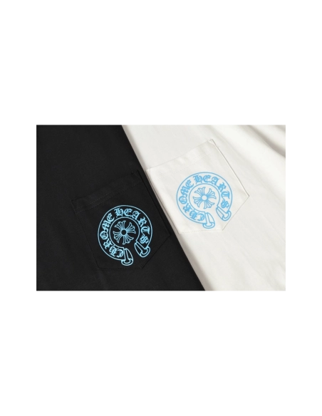 Chrome Hearts T-shirt 2228 Black White,Chrome Hearts T Shirt,Tshirt,APPAREL