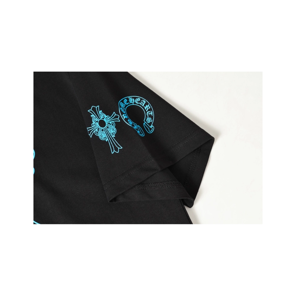 Chrome Hearts T-shirt 2228 Black White,Chrome Hearts T Shirt,Tshirt,APPAREL