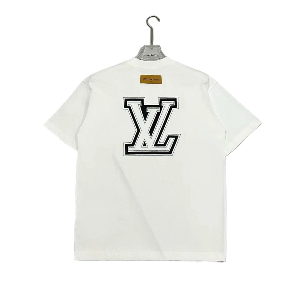 Louis Vuitton White T-shirt With Logo Lettering,Louis Vuitton T Shirt,Tshirt,APPAREL