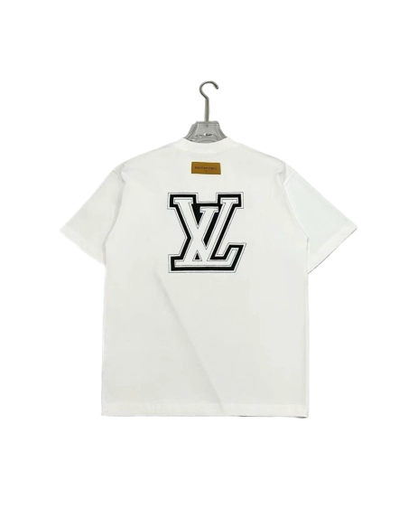 Louis Vuitton White T-shirt With Logo Lettering,Louis Vuitton T Shirt,Tshirt,APPAREL