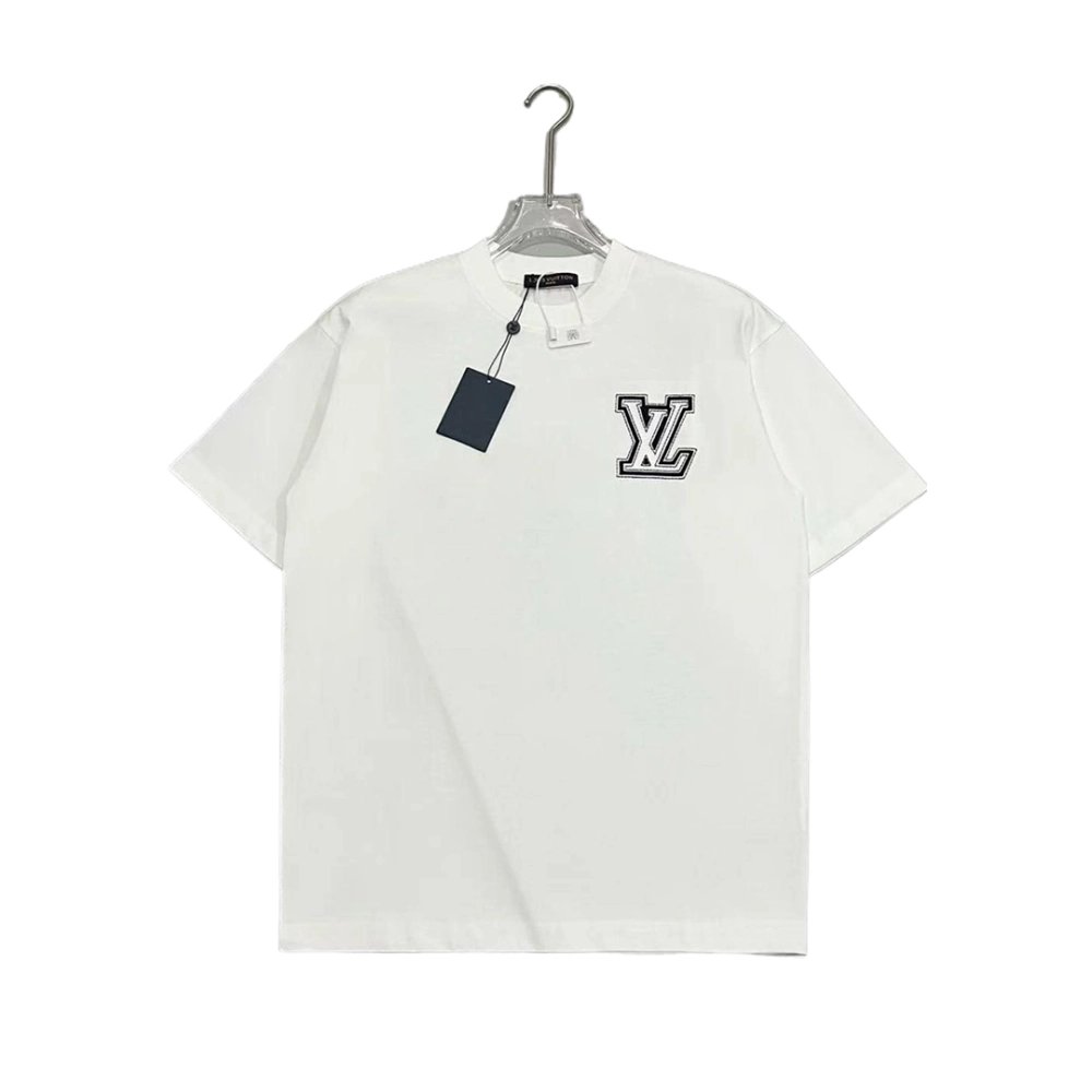 Louis Vuitton White T-shirt With Logo Lettering,Louis Vuitton T Shirt,Tshirt,APPAREL