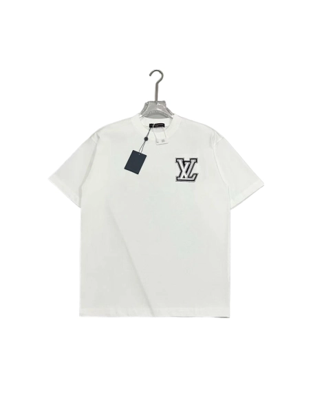 Louis Vuitton White T-shirt With Logo Lettering,Louis Vuitton T Shirt,Tshirt,APPAREL