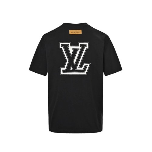 Louis Vuitton Black T-shirt With Logo Lettering,Louis Vuitton T Shirt,Tshirt,APPAREL