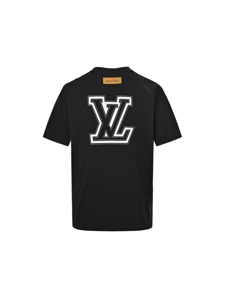 Louis Vuitton Black T-shirt With Logo Lettering,Louis Vuitton T Shirt,Tshirt,APPAREL