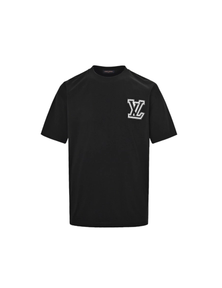 Louis Vuitton Black T-shirt With Logo Lettering,Louis Vuitton T Shirt,Tshirt,APPAREL