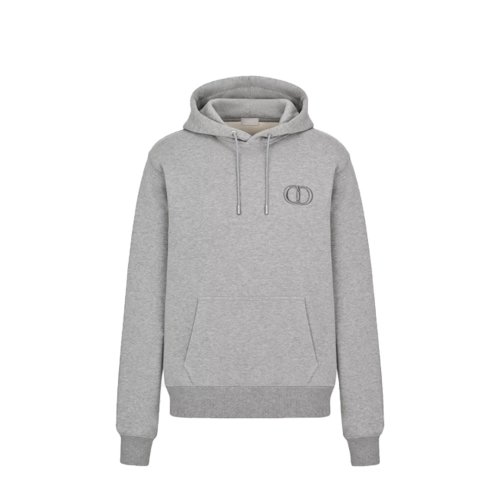 Dior CD Icon Hooded Sweatshirt Gray Cotton Fleece,Dior Hoodie,Hoodie,APPAREL