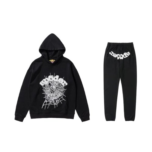 Sp5der Web Hoodie Sweatpant Set Black,Sp5der Hoodie,Hoodie,APPAREL