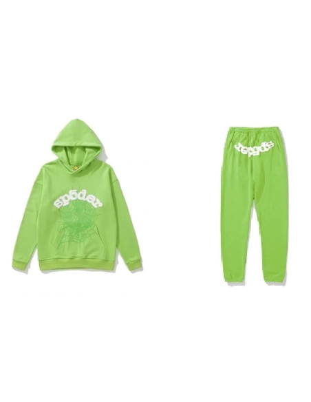 Sp5der Web Hoodie Sweatpant Set Green,Sp5der Hoodie,Hoodie,APPAREL