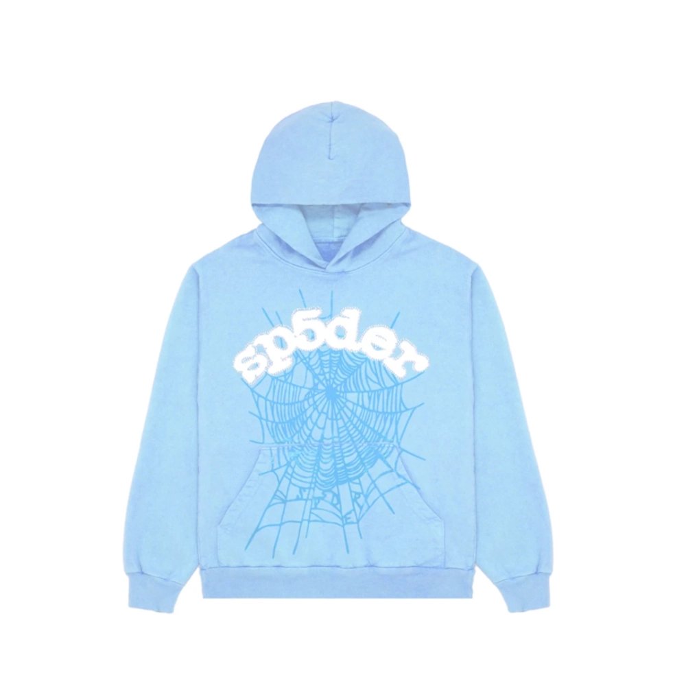 Sp5der Web Hoodie Sweatpant Set Sky Blue,Sp5der Hoodie,Hoodie,APPAREL