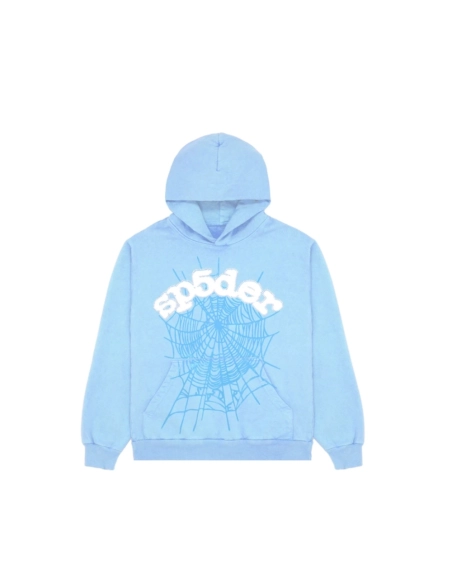 Sp5der Web Hoodie Sweatpant Set Sky Blue,Sp5der Hoodie,Hoodie,APPAREL