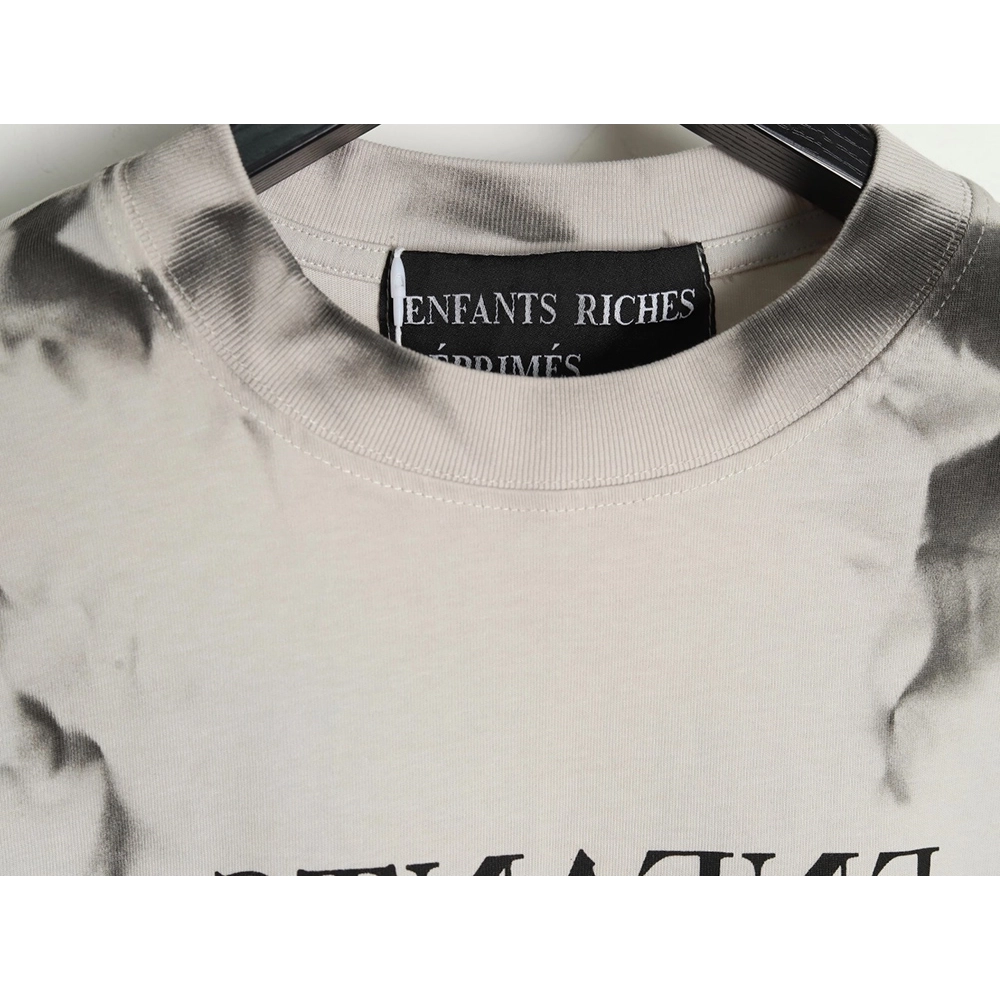ENFANTS RICHES D¨¦PRIM¨¦S Mud-Dyed Letter Print Short-Sleeve T-Shirt,ENFANTS RICHES DEPRIMES