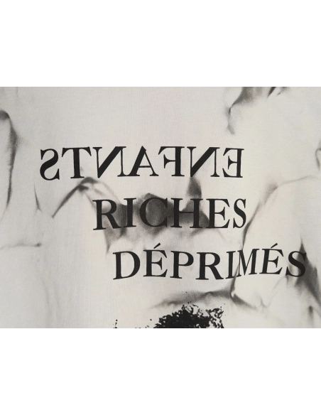 ENFANTS RICHES D¨¦PRIM¨¦S Mud-Dyed Letter Print Short-Sleeve T-Shirt,ENFANTS RICHES DEPRIMES