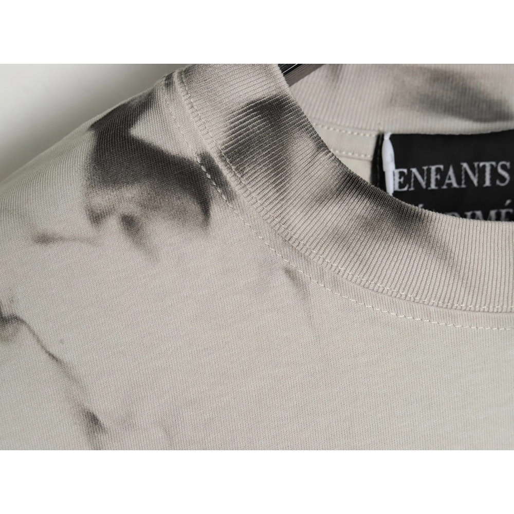 ENFANTS RICHES D¨¦PRIM¨¦S Mud-Dyed Letter Print Short-Sleeve T-Shirt,ENFANTS RICHES DEPRIMES