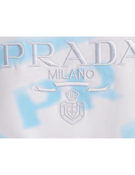 Prada Inverted Triangle Embroidered Logo Short-Sleeve T-Shirt,Prada