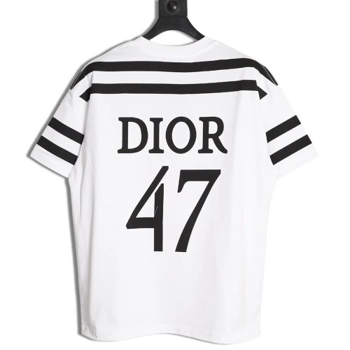 Dior color-blocked striped logo print short-sleeved t-shirt,Dior