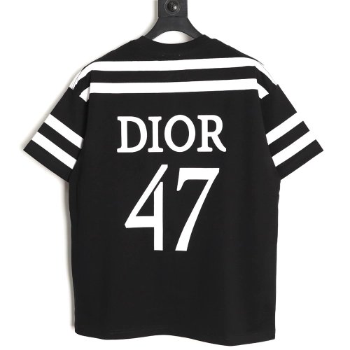Dior color-blocked striped logo print short-sleeved t-shirt TSK1,Dior