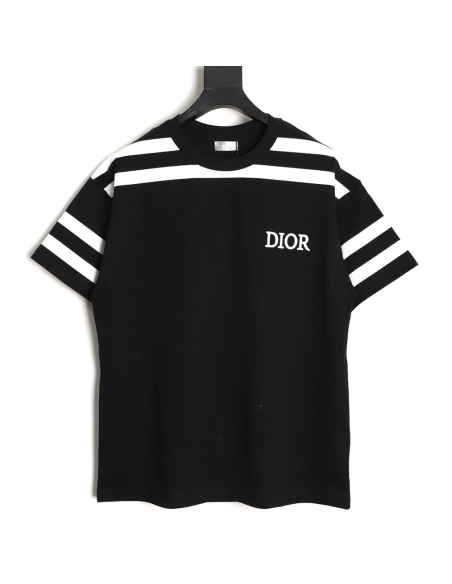 Dior color-blocked striped logo print short-sleeved t-shirt TSK1,Dior
