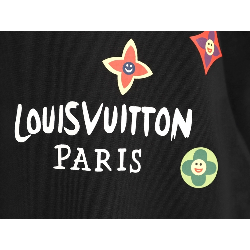 Louis Vuitton colorful smiley face four-leaf clover logo short-sleeved t-shirt,Louis Vuitton