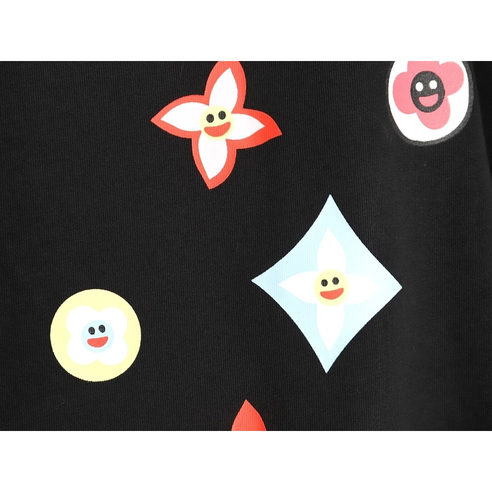 Louis Vuitton colorful smiley face four-leaf clover logo short-sleeved t-shirt,Louis Vuitton
