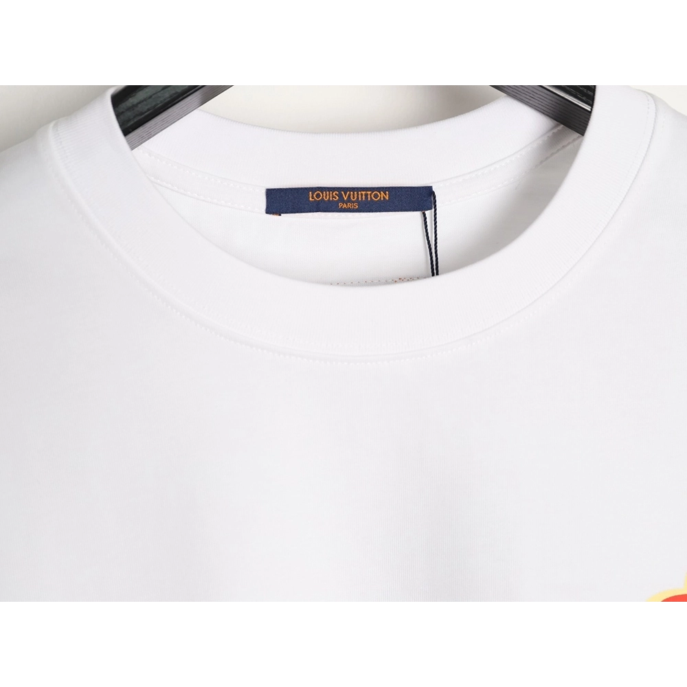 Louis Vuitton colorful smiley face four-leaf clover logo short-sleeved t-shirt TSK1,Louis Vuitton