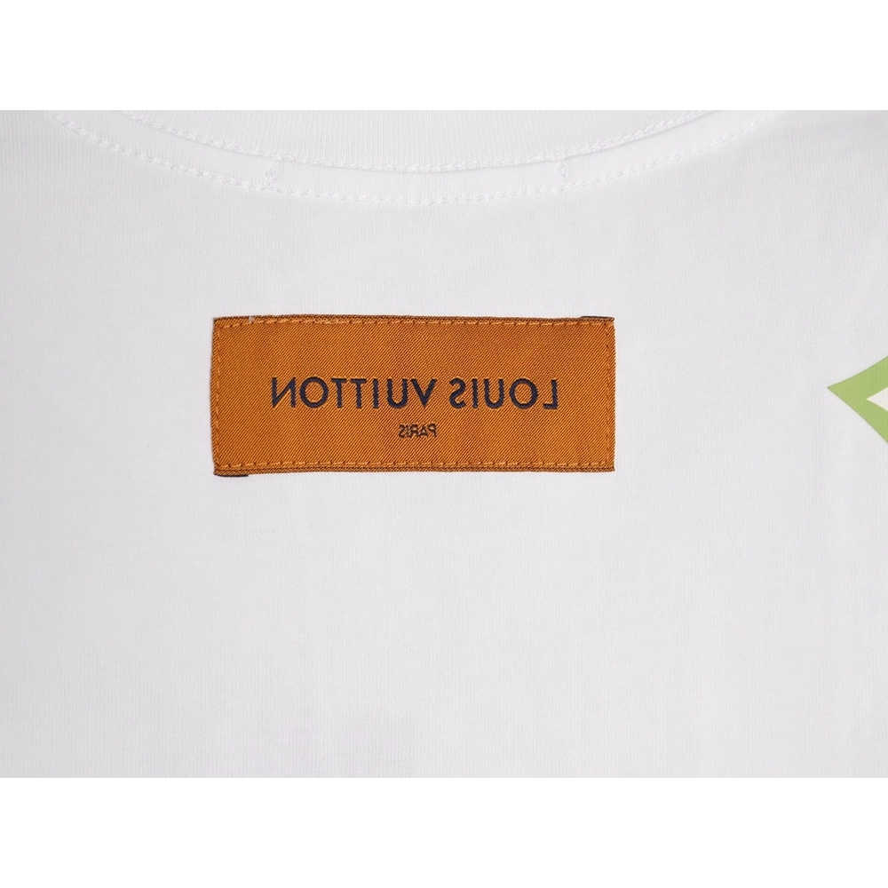Louis Vuitton colorful smiley face four-leaf clover logo short-sleeved t-shirt TSK1,Louis Vuitton