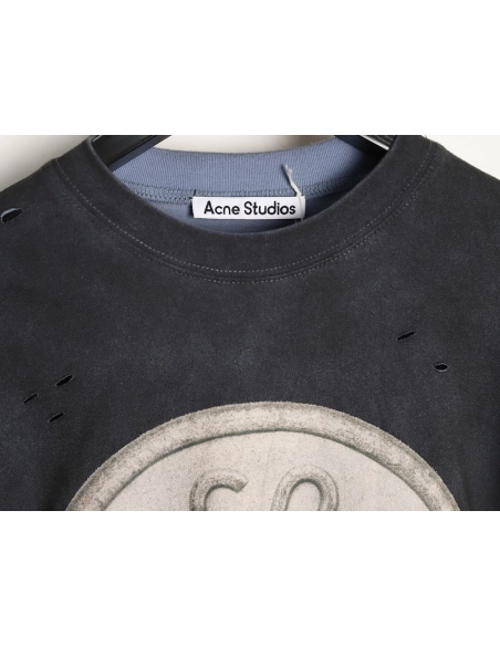 Acne Studios Distressed Sandblasted Washed Faux Two-Piece Long-Sleeve T-Shirt,Acne Studios