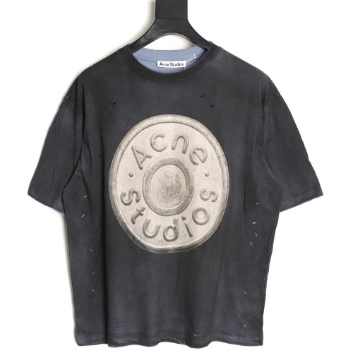 Acne Studios Distressed Sandblasted Washed Short-Sleeve T-Shirt,Acne Studios