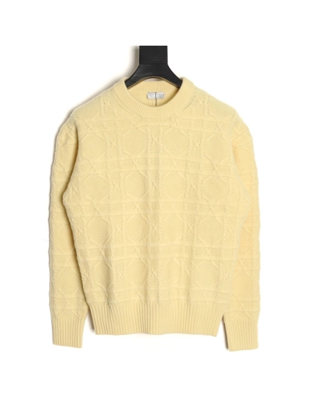 Dior Cannage Cable-Knit Crewneck Sweater,Dior