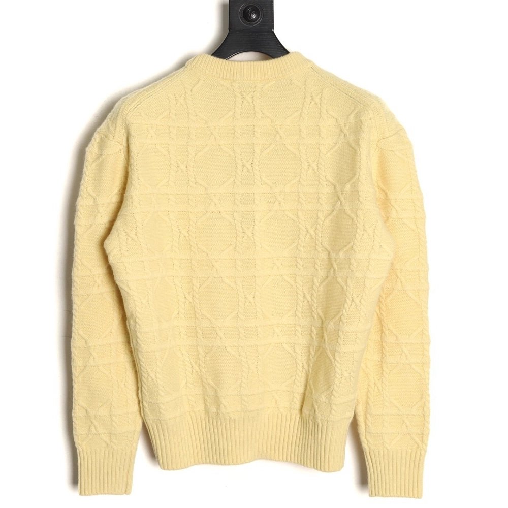 Dior Cannage Cable-Knit Crewneck Sweater,Dior