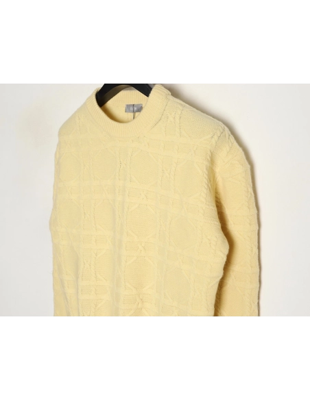 Dior Cannage Cable-Knit Crewneck Sweater,Dior